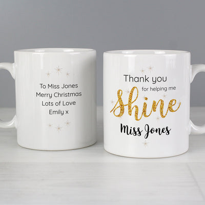 Personalised Shine Teacher Ceramic Mug - Shop Personalised Gifts