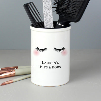 Personalised Eyelashes Ceramic Storage Pot Black lined - Shop Personalised Gifts