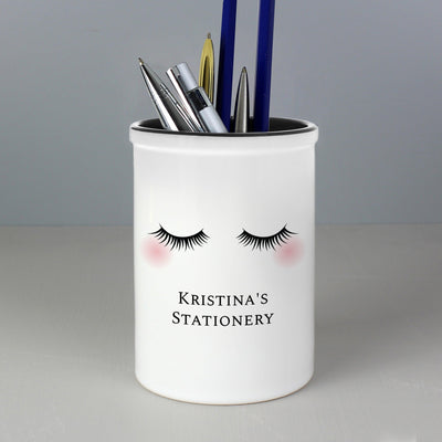 Personalised Eyelashes Ceramic Storage Pot Black lined - Shop Personalised Gifts