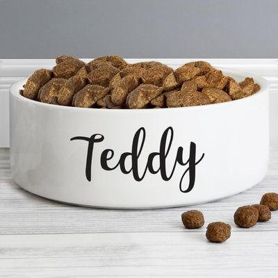 Personalised Any Name 14cm Medium White Pet Bowl - Shop Personalised Gifts