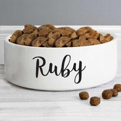 Personalised Any Name 14cm Medium White Pet Bowl - Shop Personalised Gifts