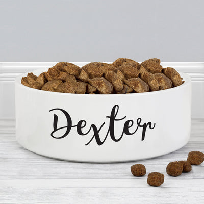 Personalised Any Name 14cm Medium White Pet Bowl - Shop Personalised Gifts