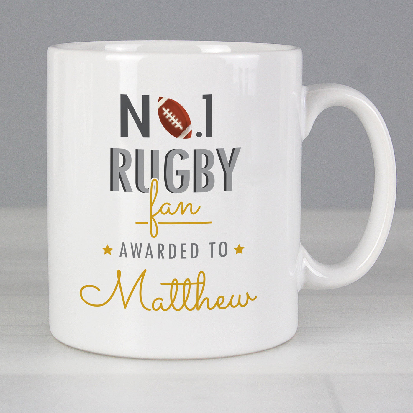 Personalised No.1 Rugby Fan Ceramic Mug - Shop Personalised Gifts