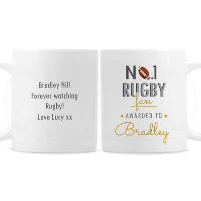 Personalised No.1 Rugby Fan Ceramic Mug - Shop Personalised Gifts