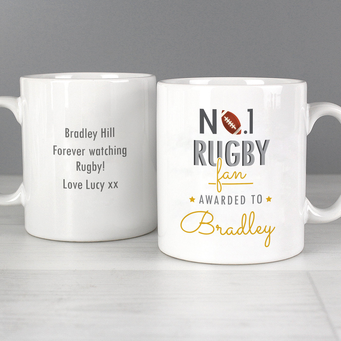 Personalised No.1 Rugby Fan Ceramic Mug - Shop Personalised Gifts