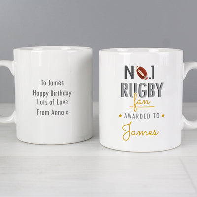 Personalised No.1 Rugby Fan Ceramic Mug - Shop Personalised Gifts