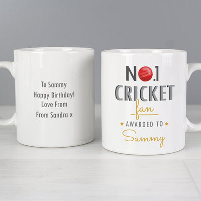 Personalised No.1 Cricket Fan Ceramic Mug - Shop Personalised Gifts