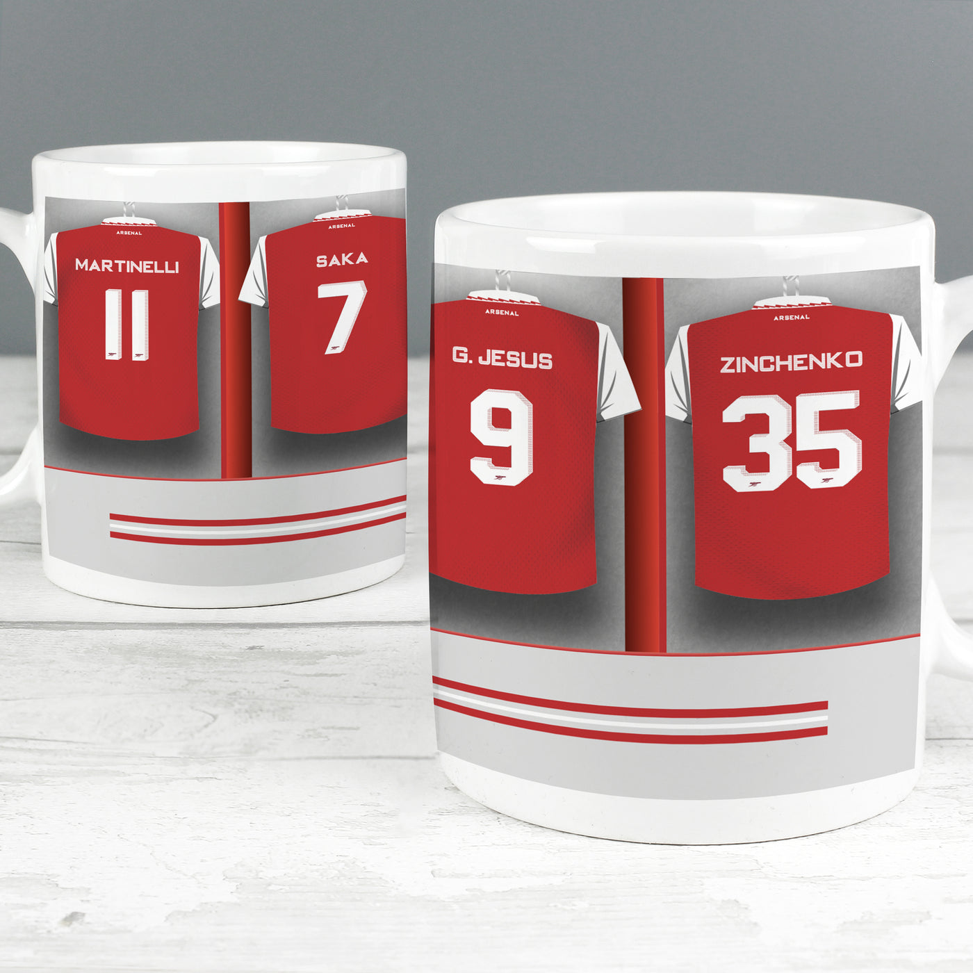 Personalised Arsenal FC Dressing Room Ceramic Mug