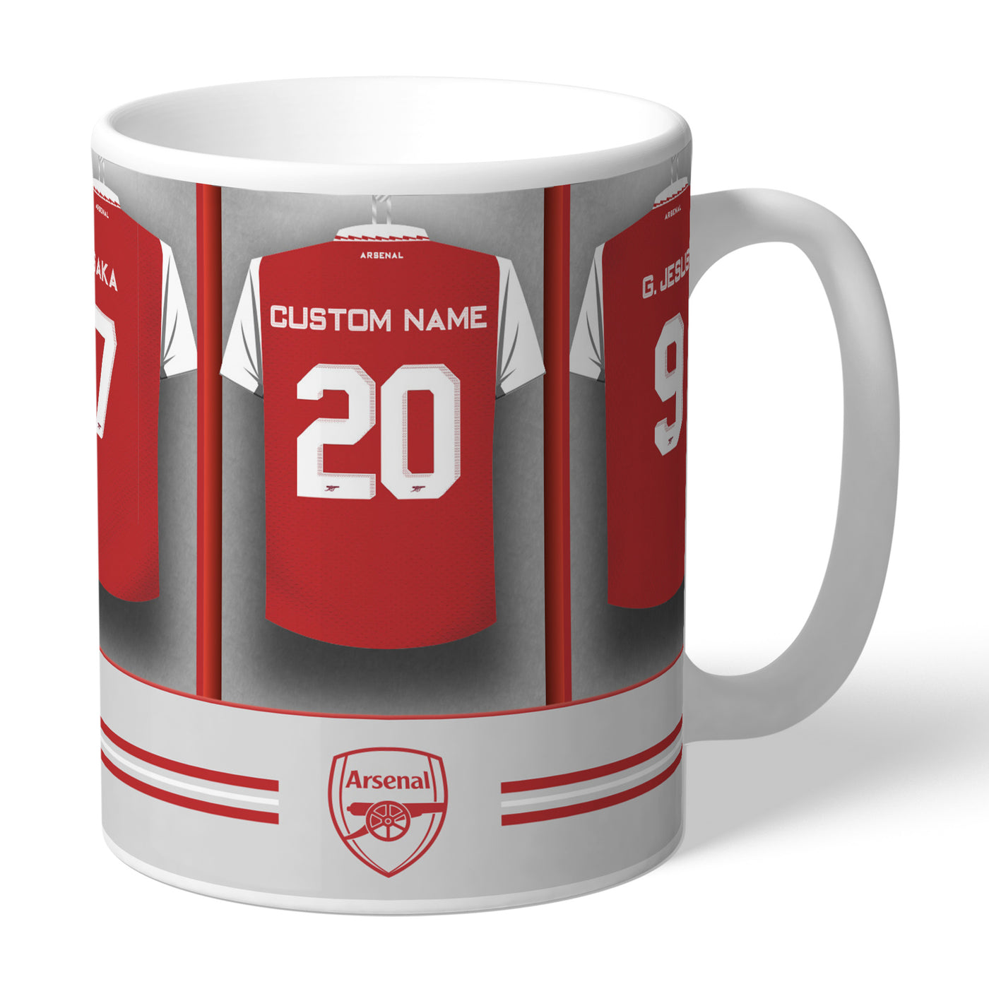 Personalised Arsenal FC Dressing Room Ceramic Mug