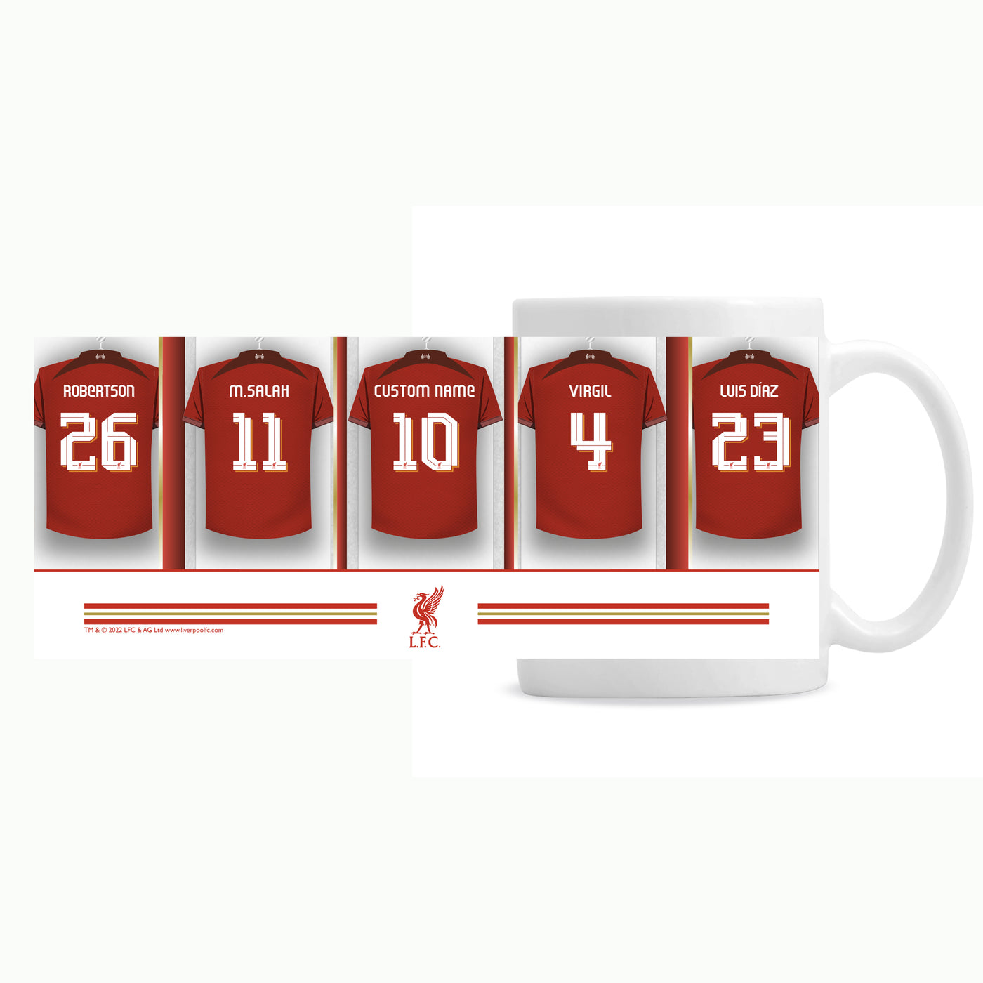 Personalised Liverpool FC Dressing Room Ceramic Mug