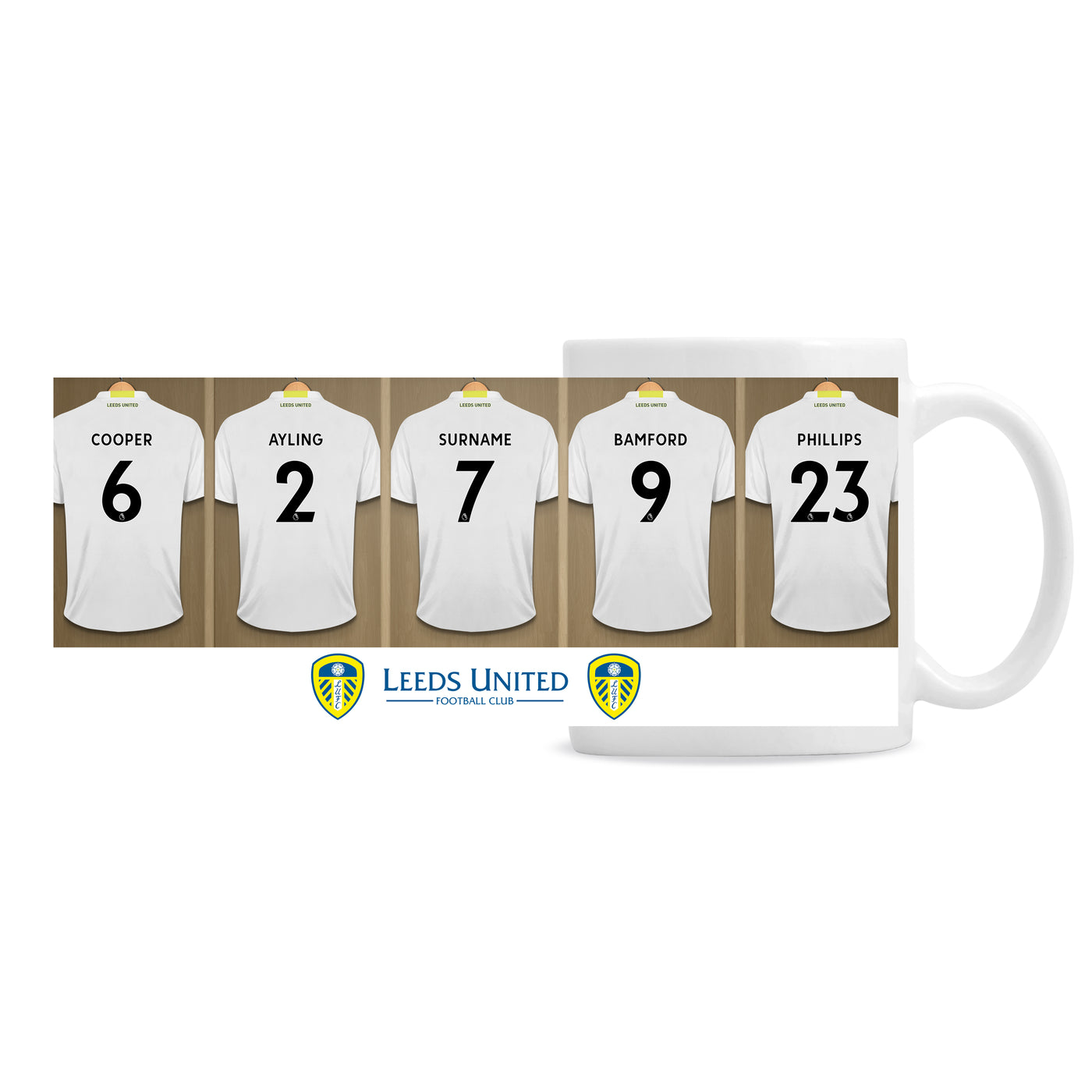 Personalised Leeds United FC Dressing Room Ceramic Mug - Shop Personalised Gifts