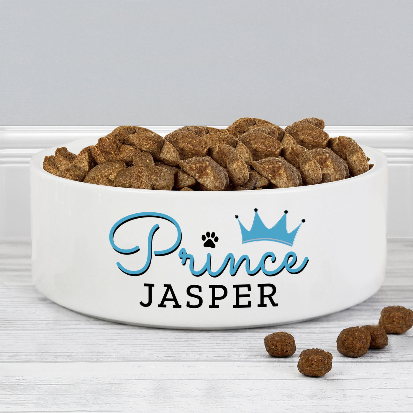 Personalised Prince 14cm Medium Ceramic White Pet Bowl - Shop Personalised Gifts