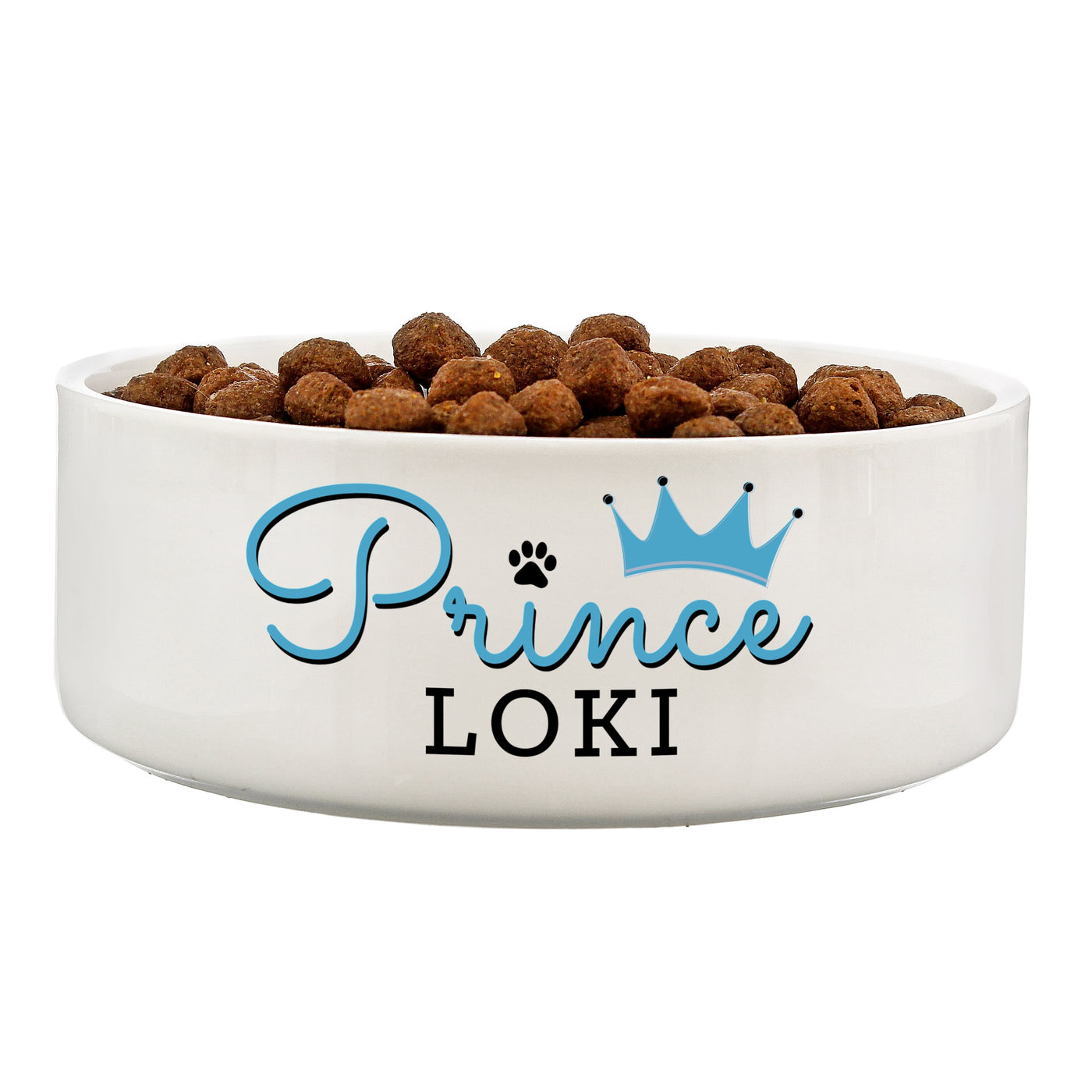 Personalised Prince 14cm Medium Ceramic White Pet Bowl - Shop Personalised Gifts