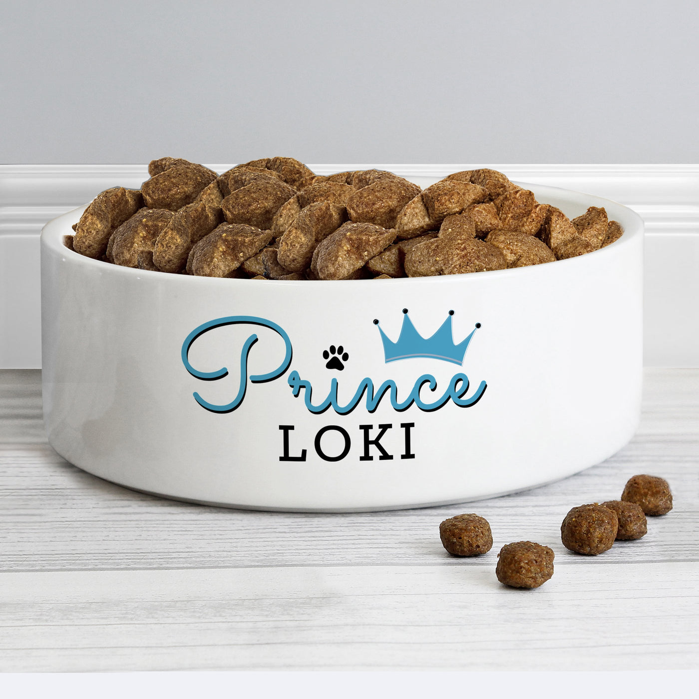 Personalised Prince 14cm Medium Ceramic White Pet Bowl - Shop Personalised Gifts