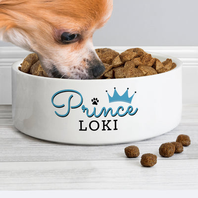 Personalised Prince 14cm Medium Ceramic White Pet Bowl - Shop Personalised Gifts