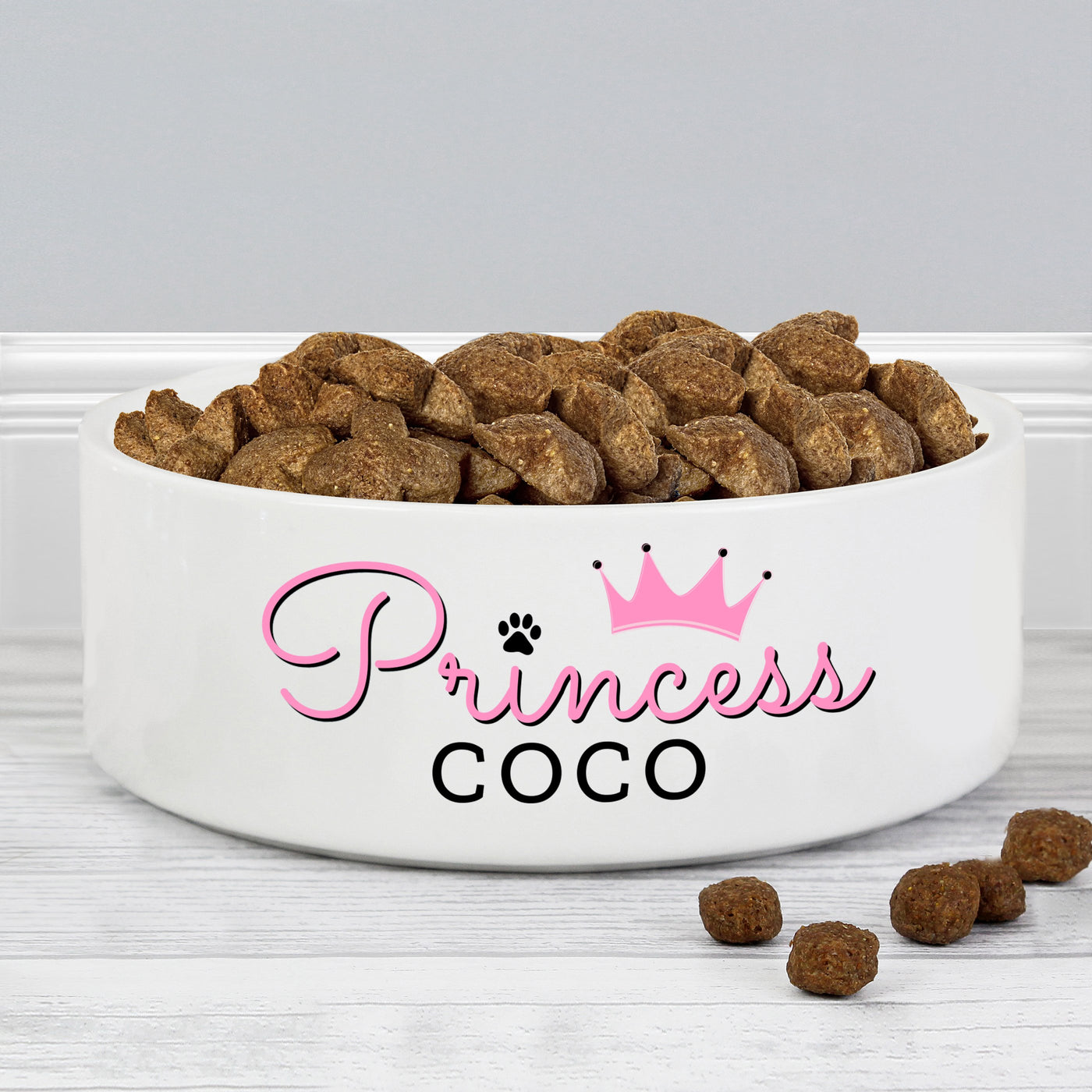 Personalised Princess 14cm Medium Ceramic White Pet Bowl - Shop Personalised Gifts