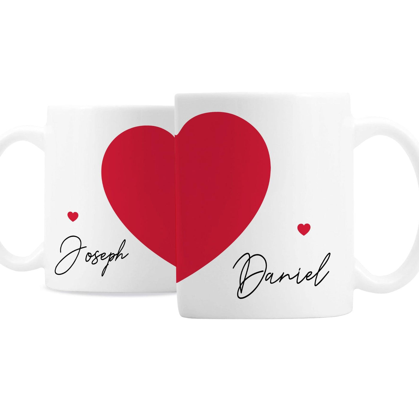 Personalised Two Hearts Ceramic Mug Set - Shop Personalised Gifts