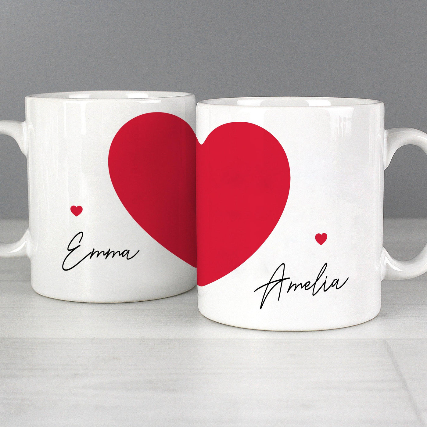 Personalised Two Hearts Ceramic Mug Set - Shop Personalised Gifts