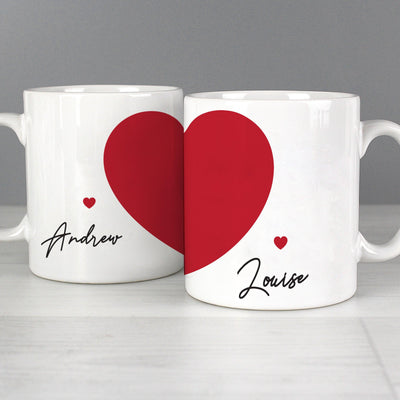 Personalised Two Hearts Ceramic Mug Set - Shop Personalised Gifts