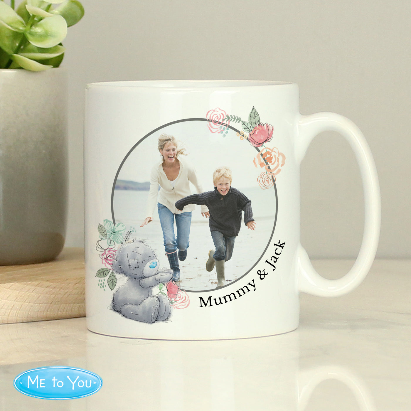 Personalised Me To You Floral Photo Upload Ceramic Mug