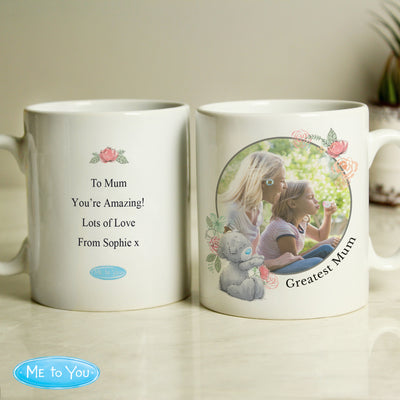 Personalised Me To You Floral Photo Upload Ceramic Mug