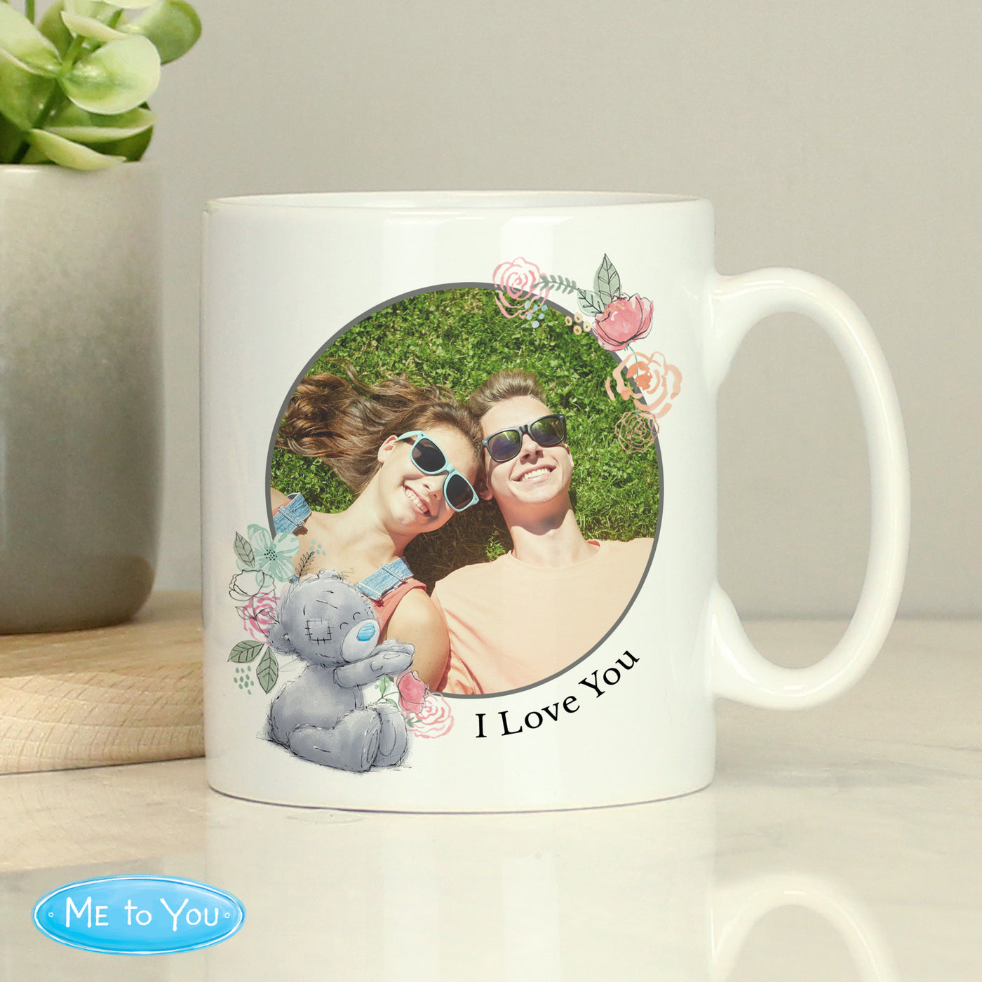 Personalised Me To You Floral Photo Upload Ceramic Mug