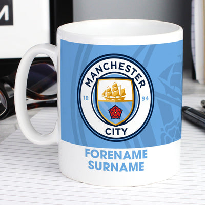 Manchester City FC Bold Crest Mug - Shop Personalised Gifts