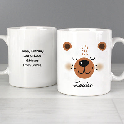 Personalised Cute Bear Face Ceramic Mug - Shop Personalised Gifts