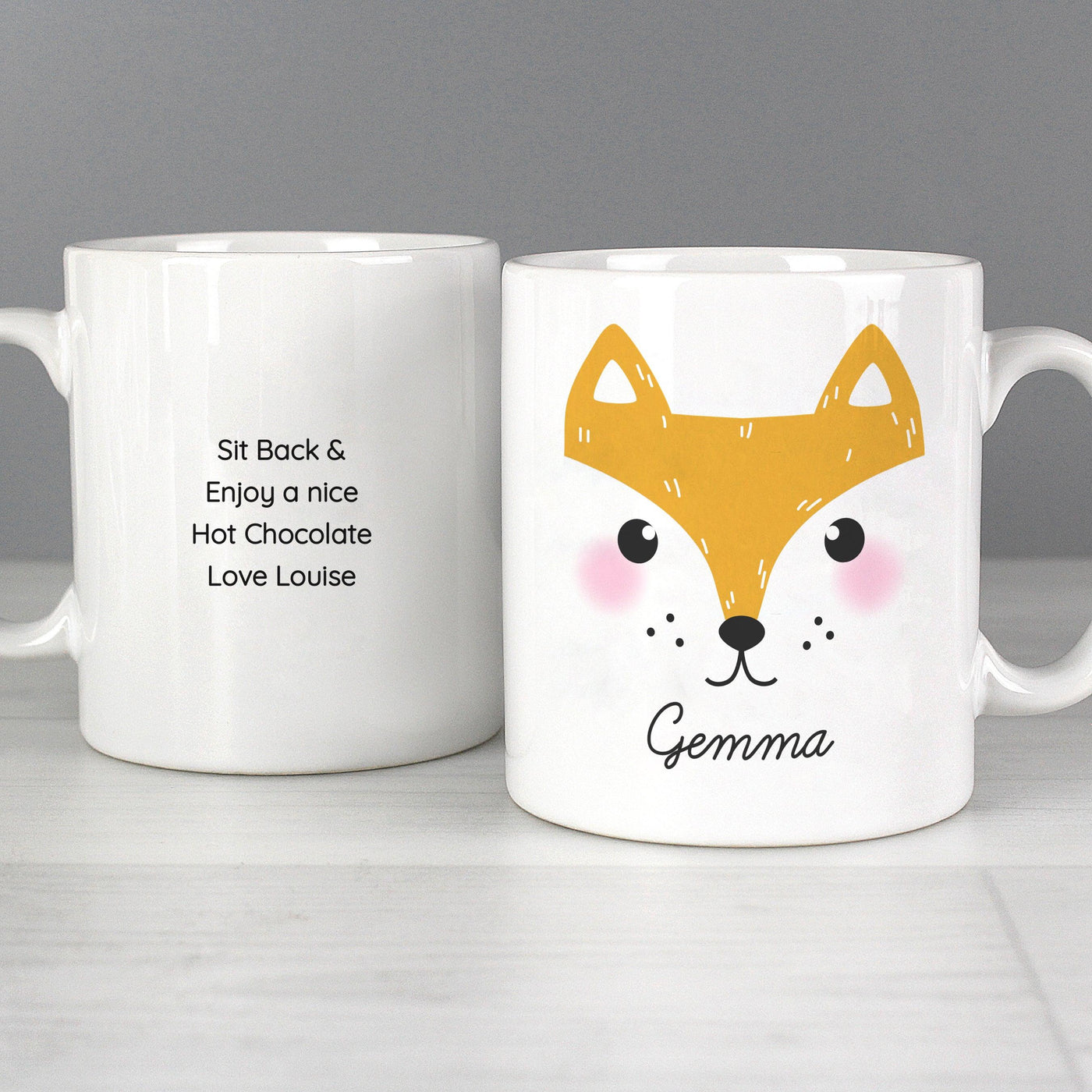 Personalised Cute Fox Face Ceramic Mug - Shop Personalised Gifts