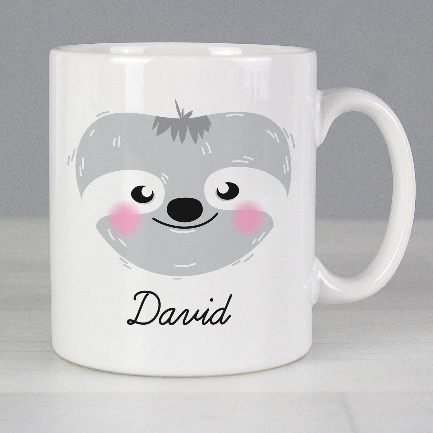 Personalised Cute Sloth Face Ceramic Mug - Shop Personalised Gifts