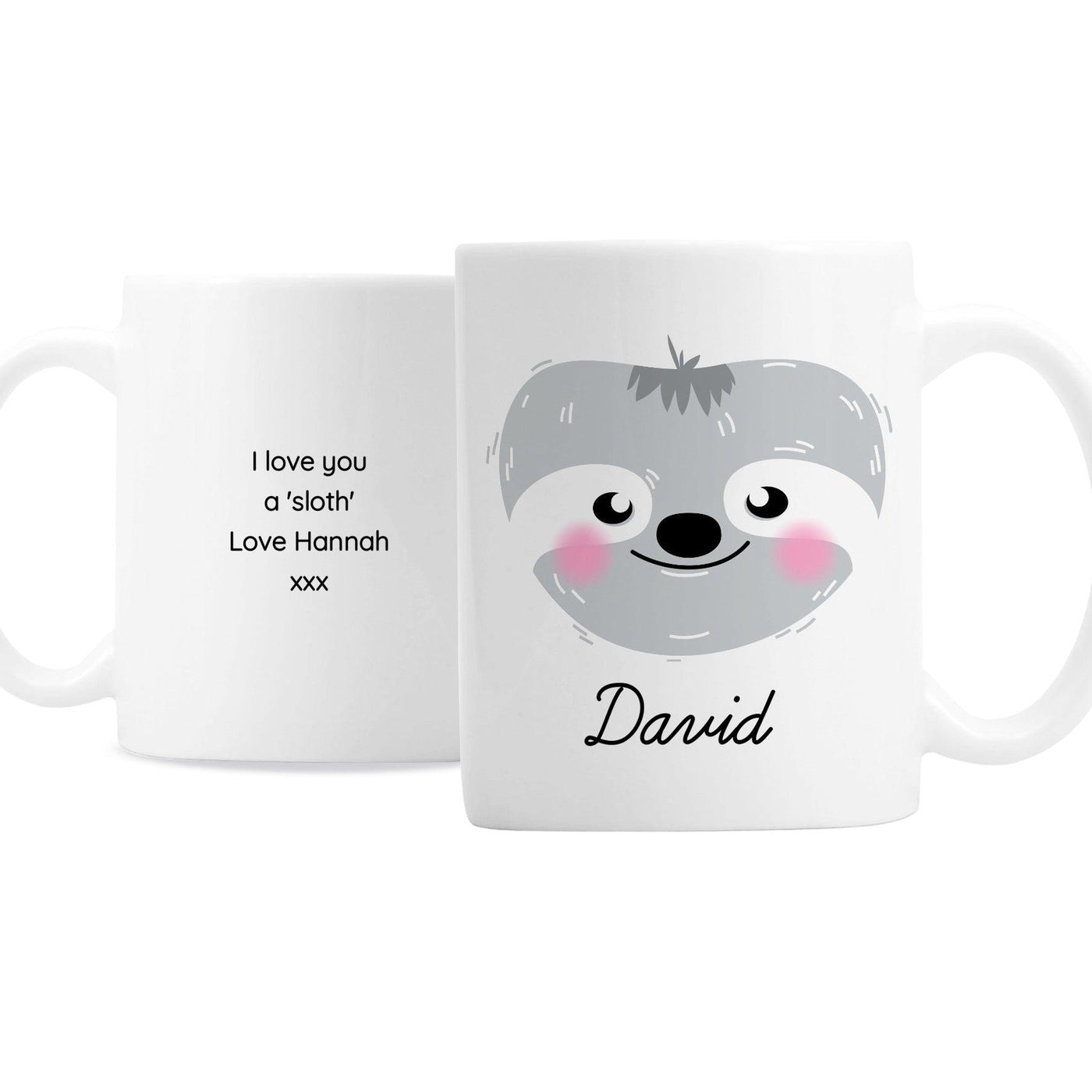 Personalised Cute Sloth Face Ceramic Mug - Shop Personalised Gifts