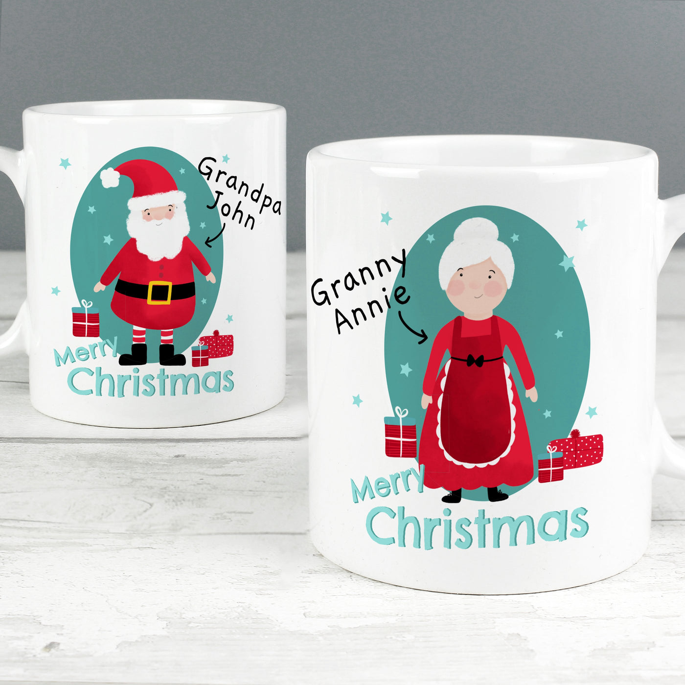 Personalised Mr & Mrs Claus Ceramic Mug Set - Shop Personalised Gifts