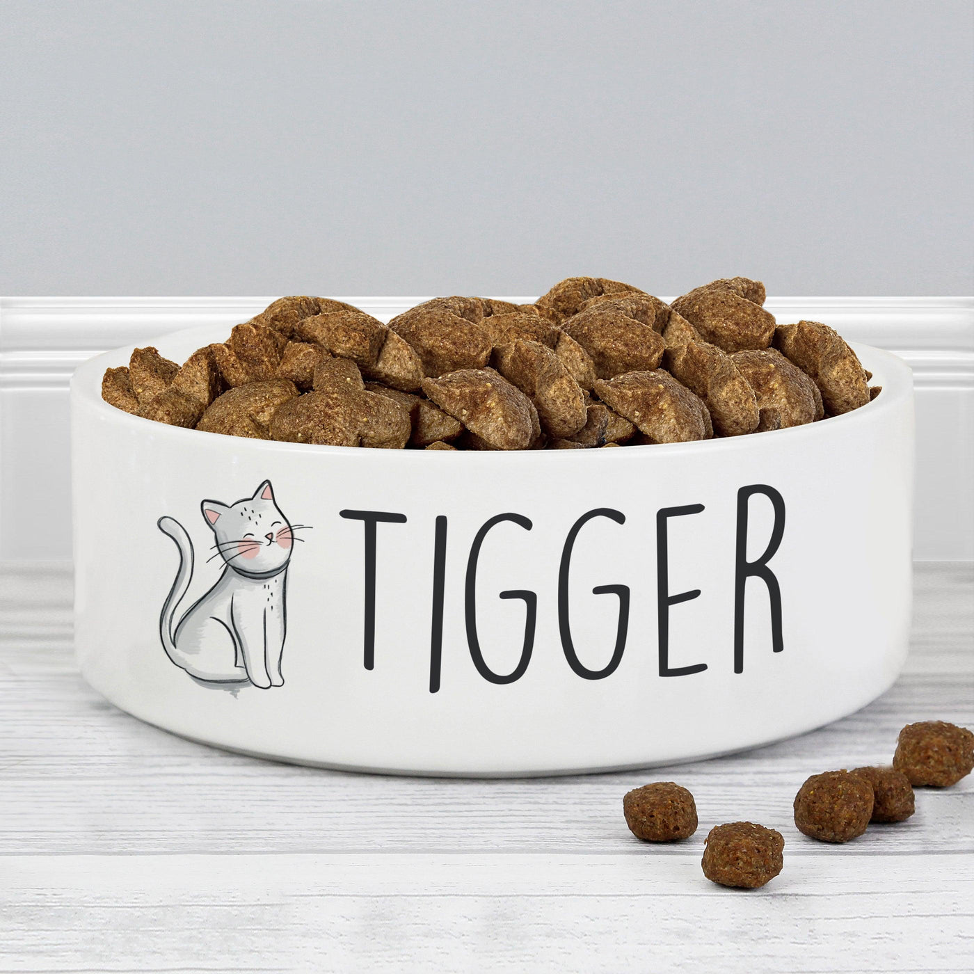 Personalised Scribble Cat 14cm Medium Pet Bowl - Shop Personalised Gifts