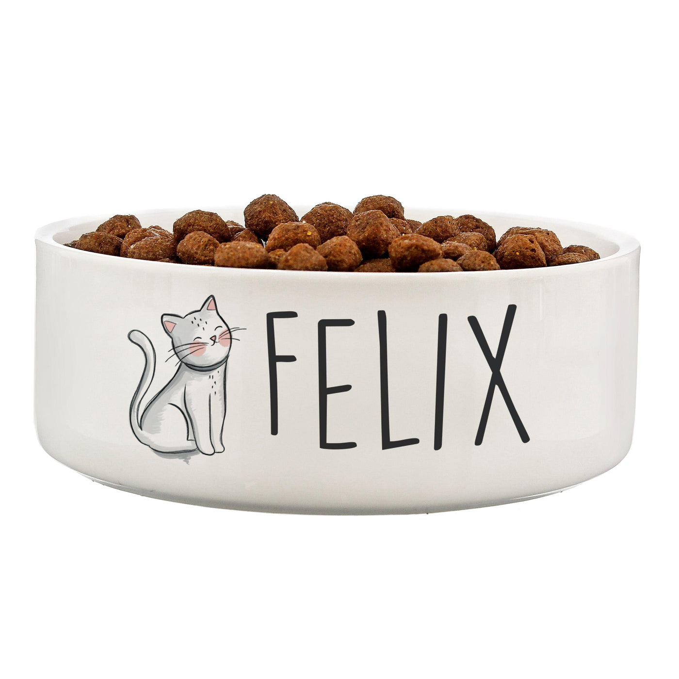 Personalised Scribble Cat 14cm Medium Pet Bowl - Shop Personalised Gifts