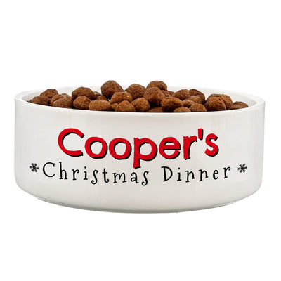 Personalised Christmas Dinner 14cm Medium Pet Bowl - Shop Personalised Gifts