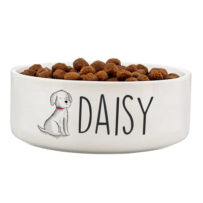 Personalised Scribble Dog 14cm Medium Pet Bowl - Shop Personalised Gifts