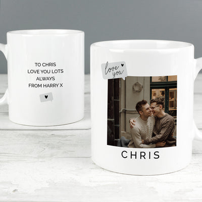 Personalised Love You Snapshot Photo Upload Ceramic Mug