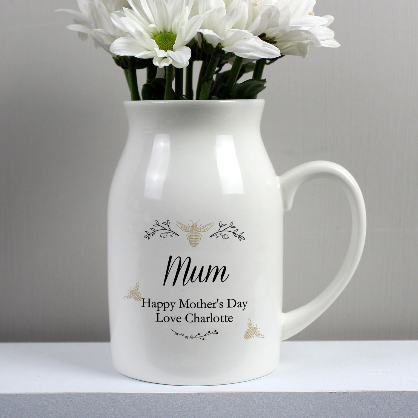 Personalised Floral Bee Ceramic Flower Jug - Shop Personalised Gifts