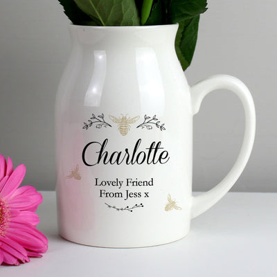 Personalised Floral Bee Ceramic Flower Jug - Shop Personalised Gifts