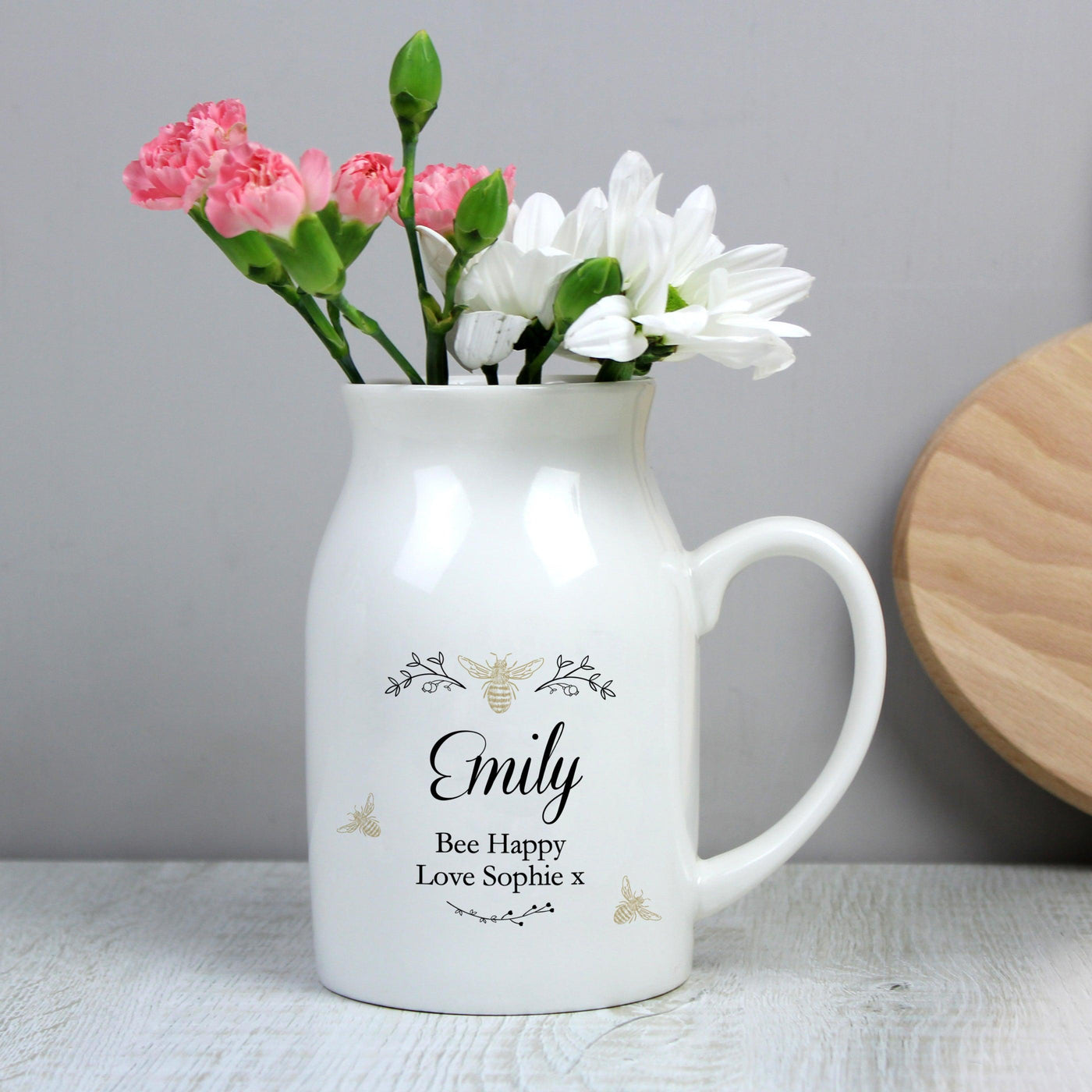 Personalised Floral Bee Ceramic Flower Jug - Shop Personalised Gifts