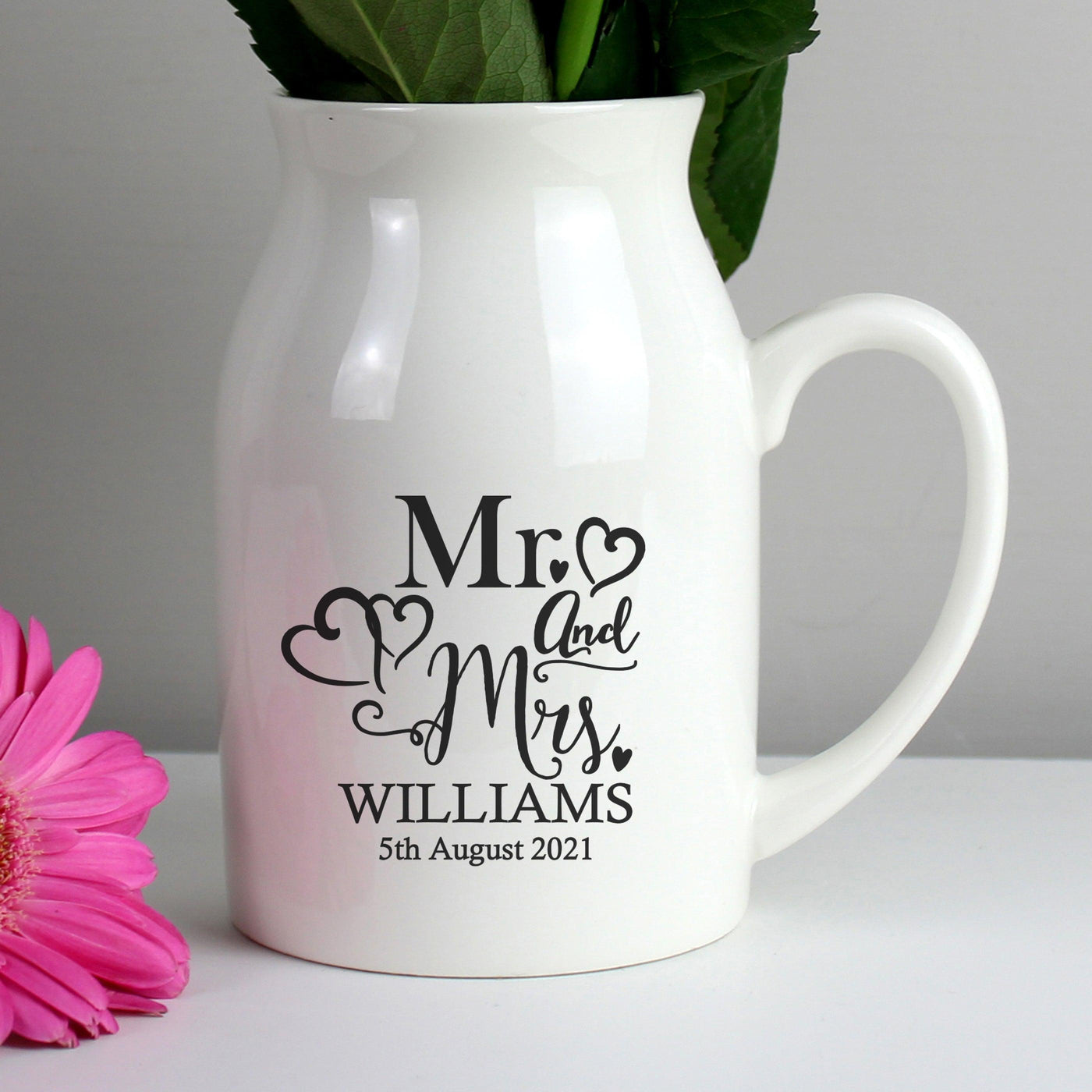 Personalised Mr & Mrs Ceramic Flower Jug - Shop Personalised Gifts