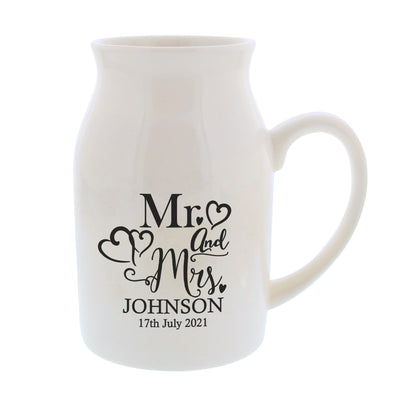 Personalised Mr & Mrs Ceramic Flower Jug - Shop Personalised Gifts