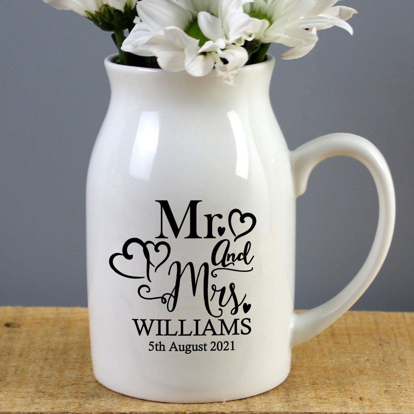 Personalised Mr & Mrs Ceramic Flower Jug - Shop Personalised Gifts