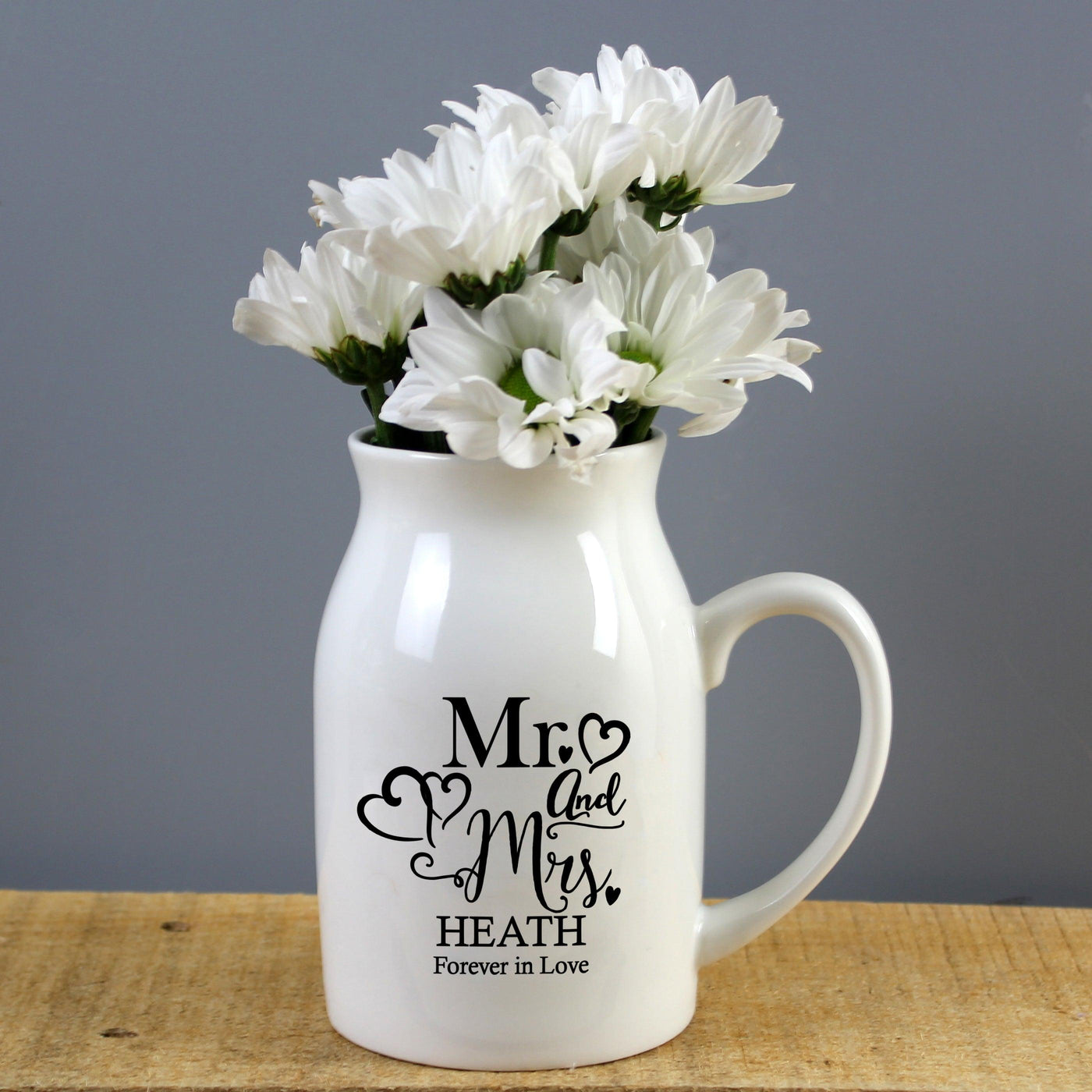Personalised Mr & Mrs Ceramic Flower Jug - Shop Personalised Gifts