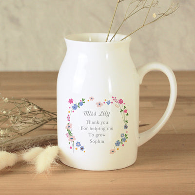 Personalised Floral Flower Ceramic Jug