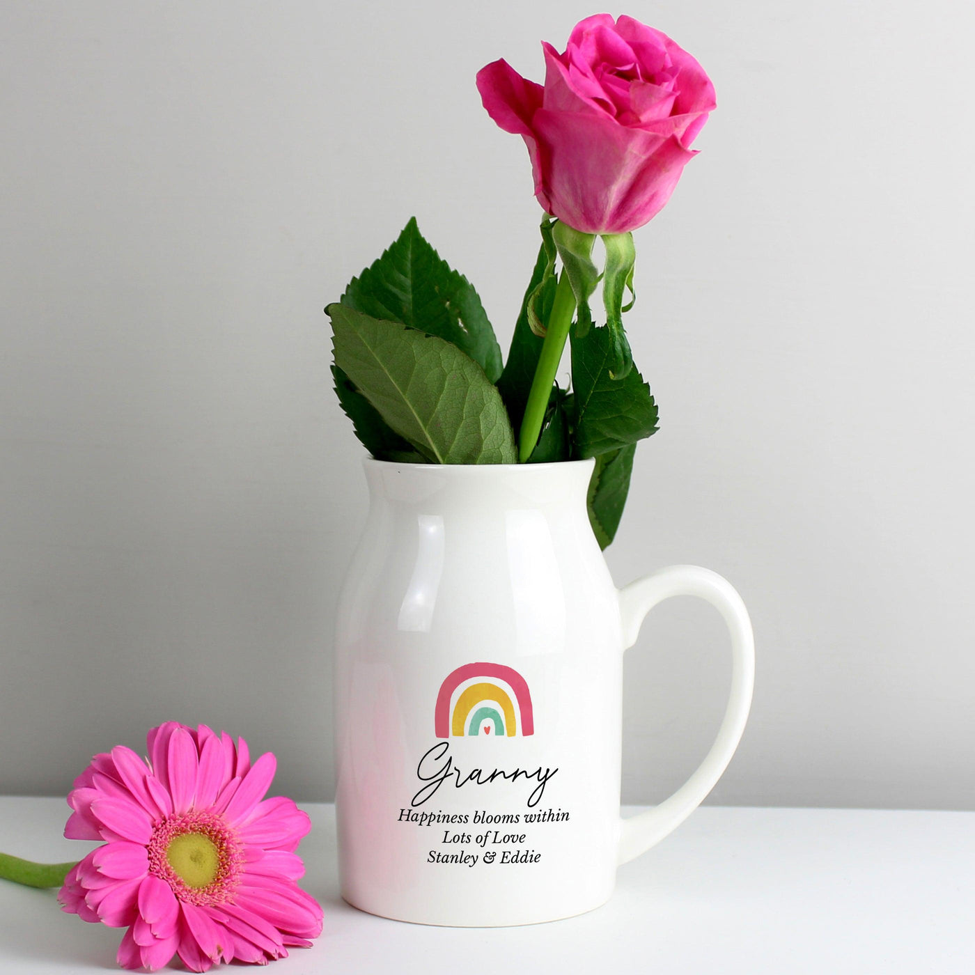 Personalised Rainbow Ceramic Flower Jug - Shop Personalised Gifts