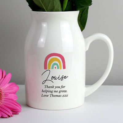 Personalised Rainbow Ceramic Flower Jug - Shop Personalised Gifts