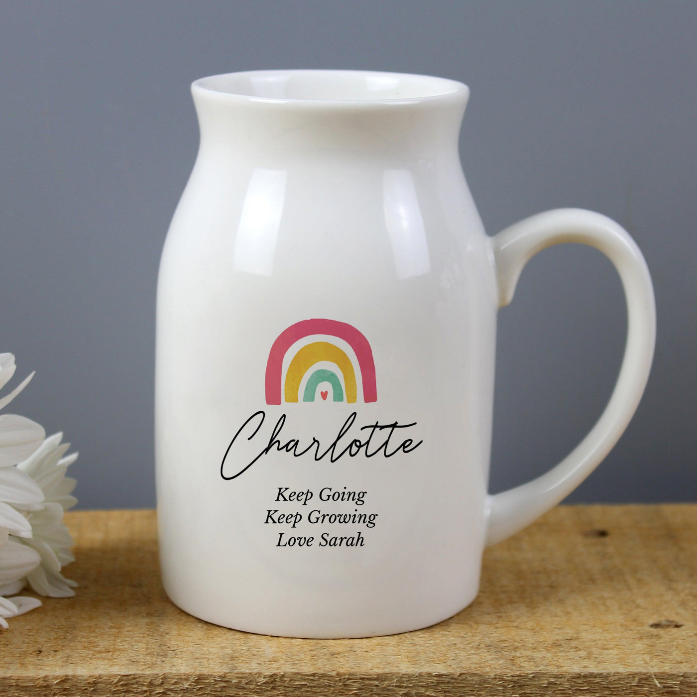 Personalised Rainbow Ceramic Flower Jug - Shop Personalised Gifts