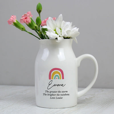 Personalised Rainbow Ceramic Flower Jug - Shop Personalised Gifts