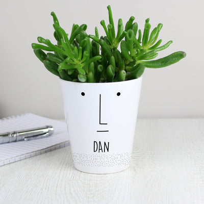 Personalised 'Mr Face' Ceramic Plant Pot - Shop Personalised Gifts